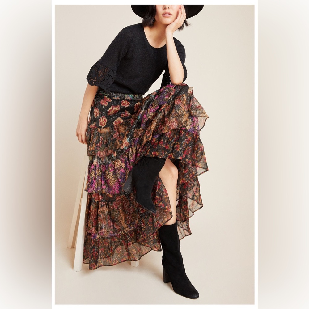 Greta Tiered Maxi Skirt sz US 0